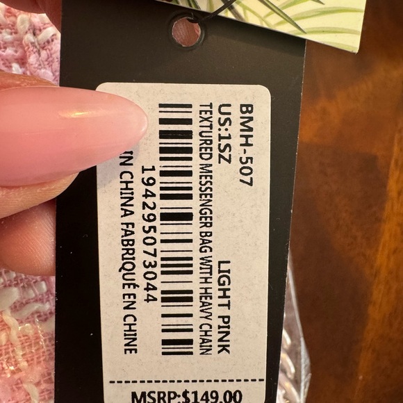 Badgley Mischka Pink Tweed Women’s Bag - Picture 9 of 9